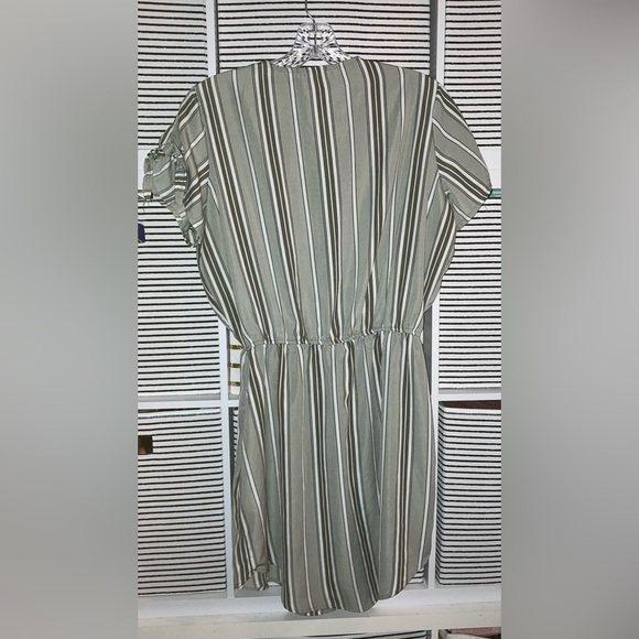 Stella Tweed Women’s Vertical Green Striped Dress with Zipper Neckline | Size M - Picture 10 of 10